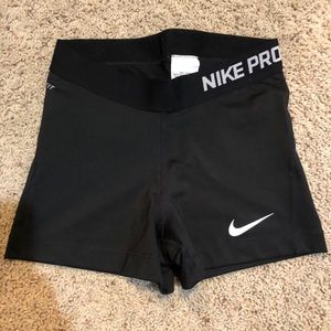 Nike Pro, women’s spandex shorts, Small, black